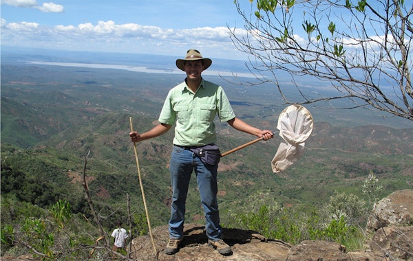 Dino Martins doing fieldwork