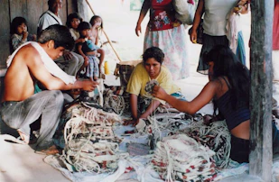 40% of the community's income comes from weaving. Inés has helped the womens weaving cooperative to market their own bags instead of selling them to middlemen