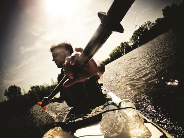 Peter Johnson in his kayak (credit: Glenn Charles)