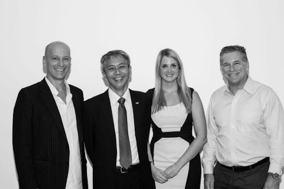 Melvin Gumal and Danni Parks (centre) with Jon Stryker (left) and Kevin Jennings (right) of the Arcus Foundation