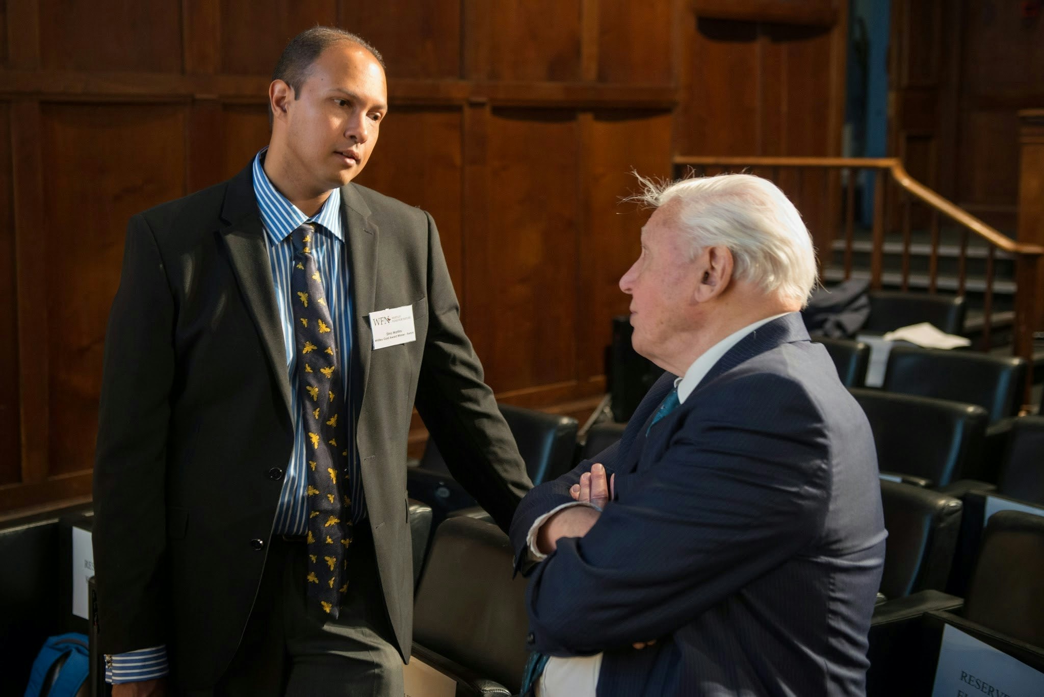 Whitley Gold Award winner Dino Martins with WFN Trustee Sir David Attenborough