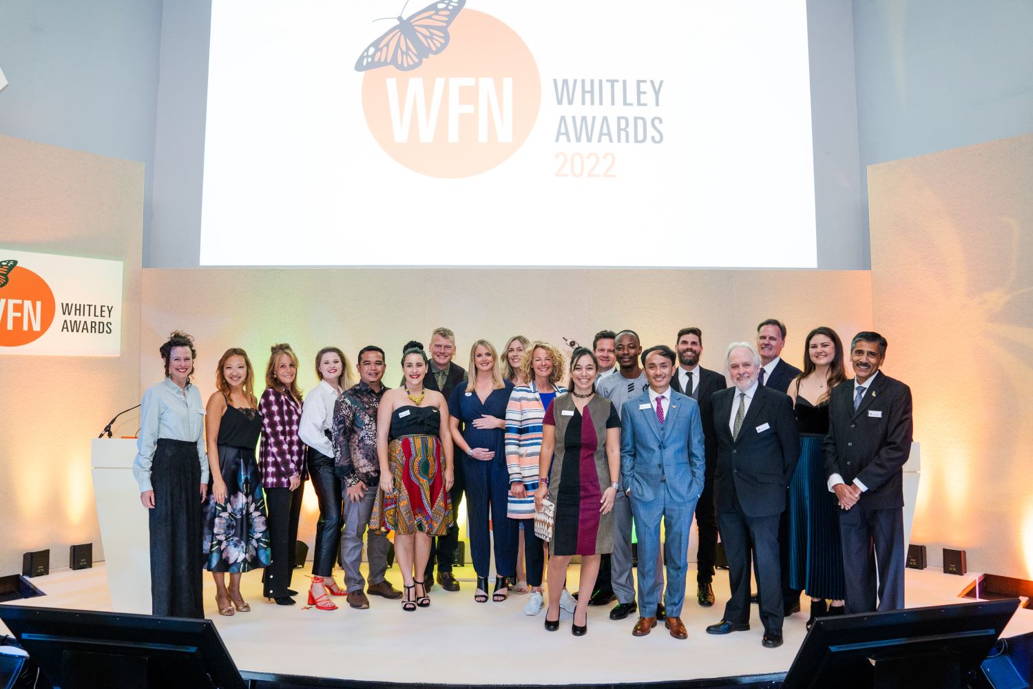 The Whitley Award winner with the WFN team, Ambassadors and Trustees