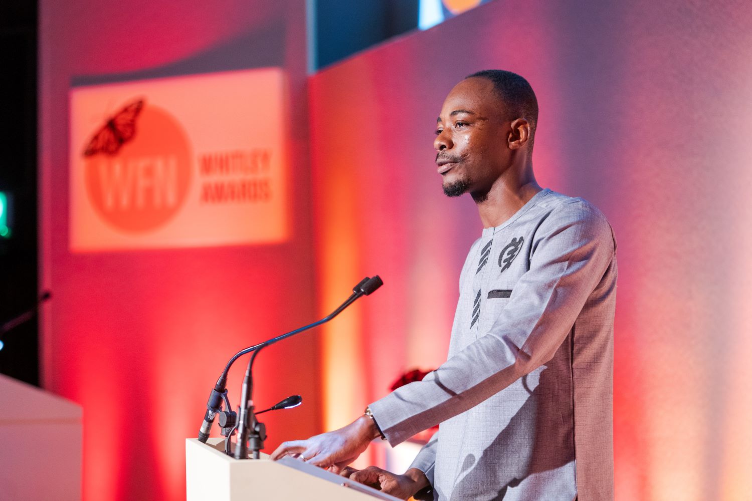 The winners, including Emmanuel Amoah, gave speeches