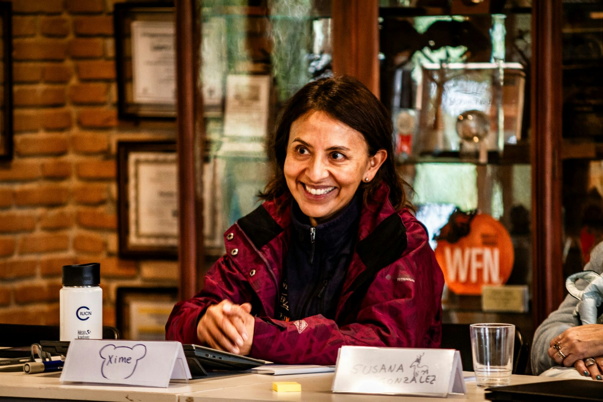 2017 Whitley Award winner Ximena Velez-Liendo takes notes while listening to the experience of fellow Award winners