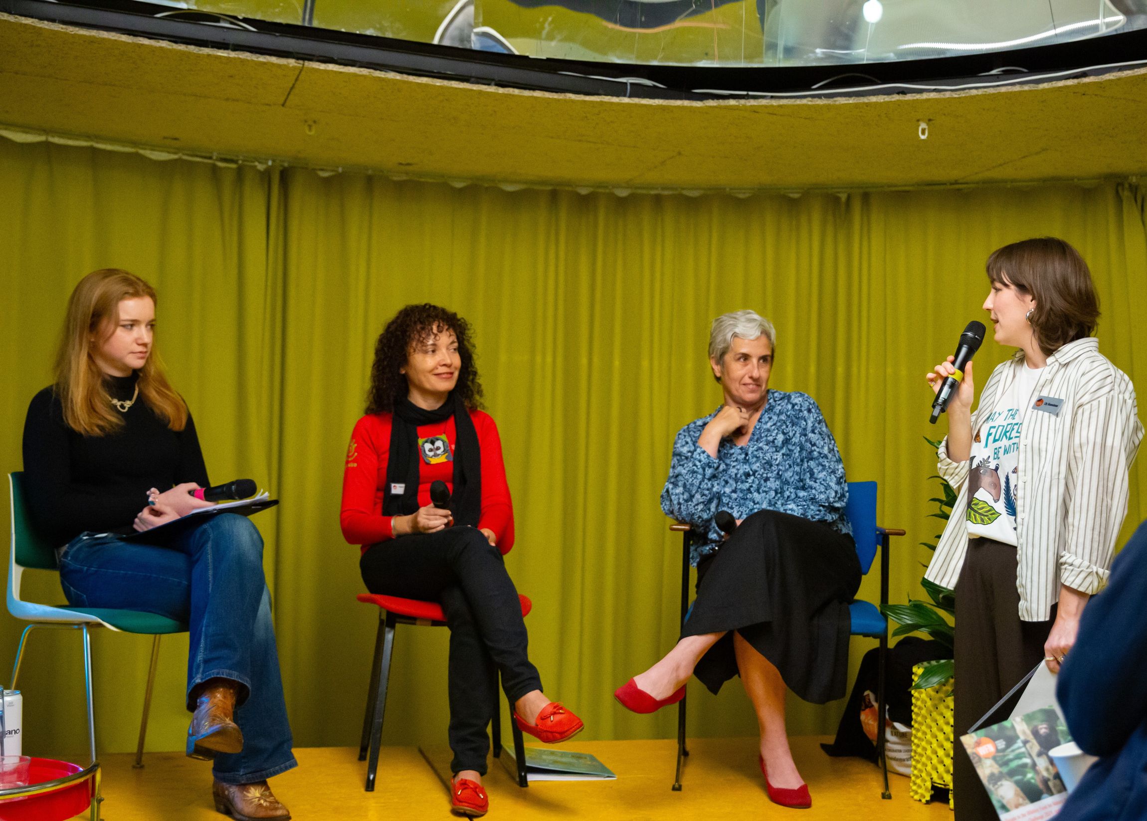 Bella Lack, Patr&iacute;cia Medici, Angela Maldonado and Lily Himmelmen on stage at Dec 2024 NextGen Event
