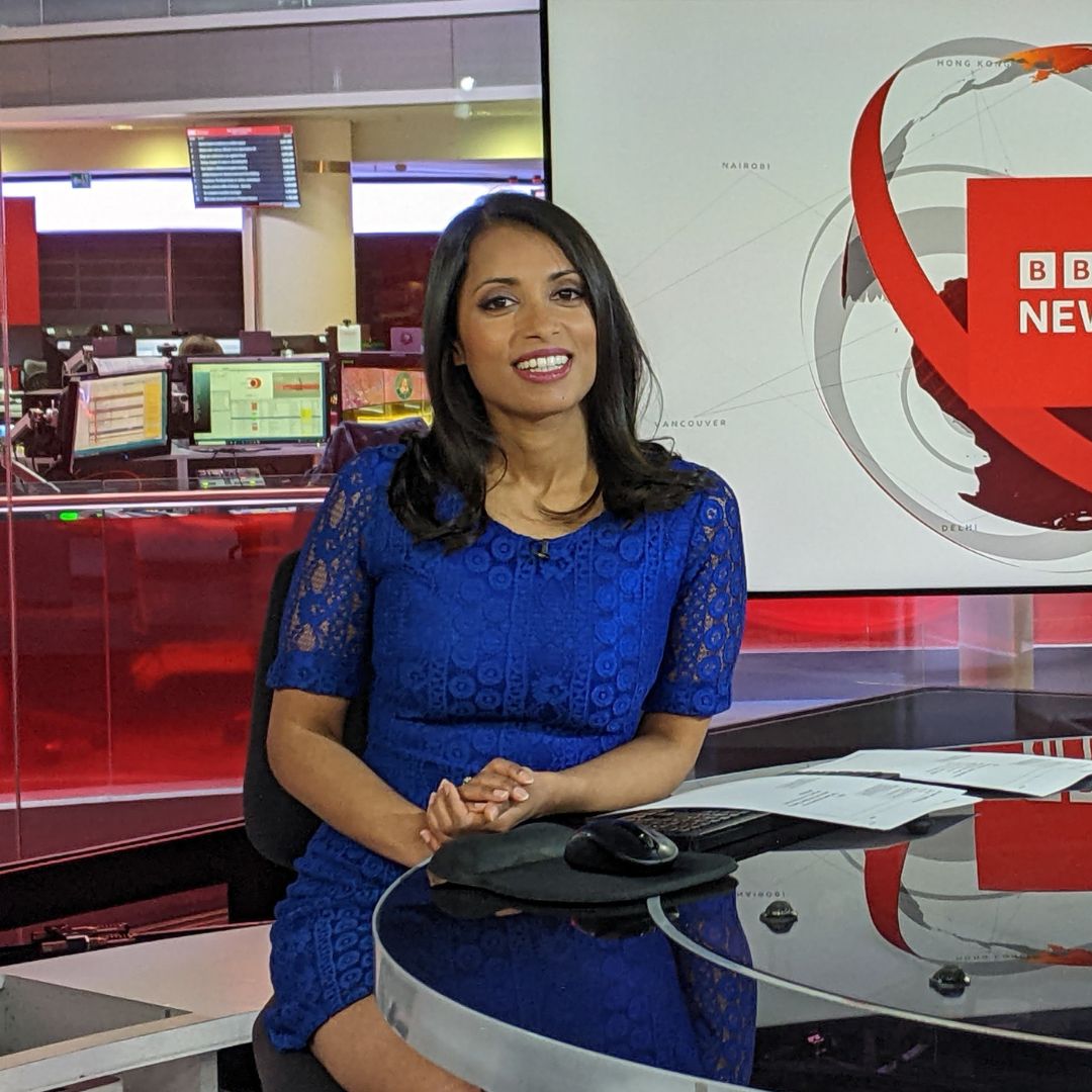 Portrait of Luxmy Gopal in BBC Studio