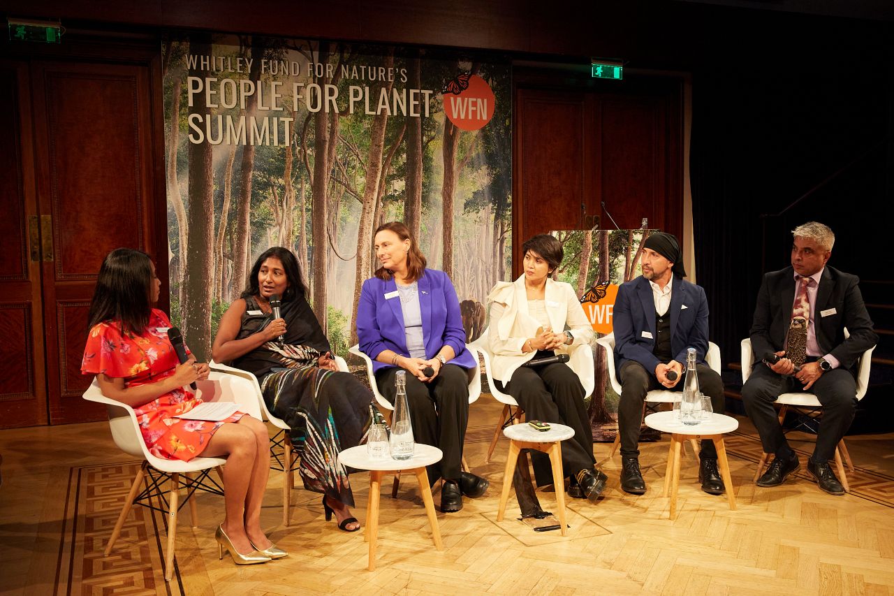 People for Planet Summit panel with Whitley Award winners and Luxmy Gopal