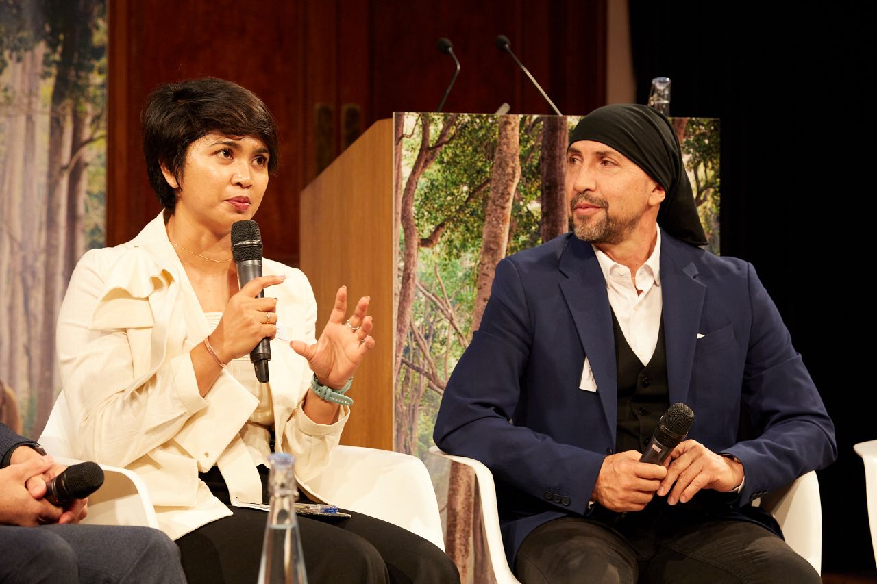 People for Planet Summit panel with host Fernando Trujillo and Farwiza Farhan